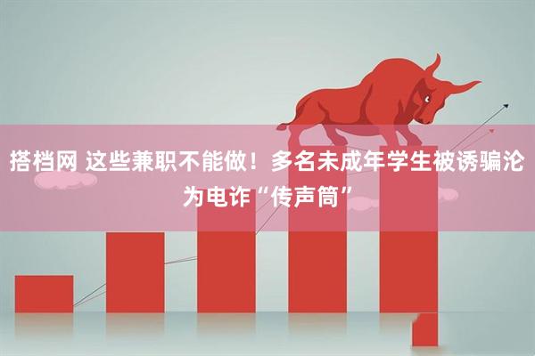 搭档网 这些兼职不能做！多名未成年学生被诱骗沦为电诈“传声筒”